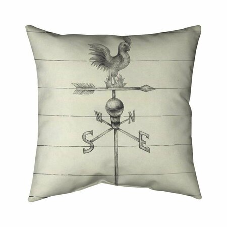 BEGIN HOME DECOR 20 x 20 in. Vintage Weathervane-Double Sided Print Indoor Pillow 5541-2020-MI84